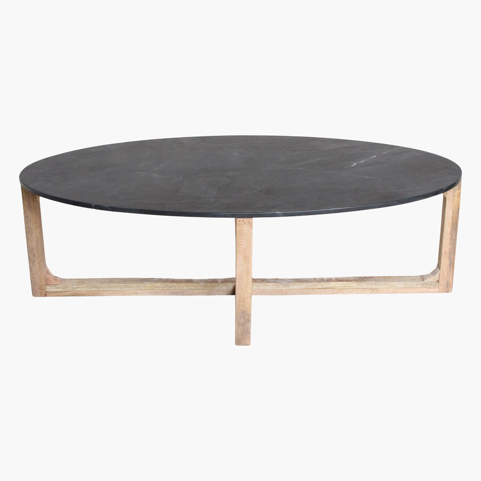 Marmeren Salontafel Ovaal Zwart Raw Materials