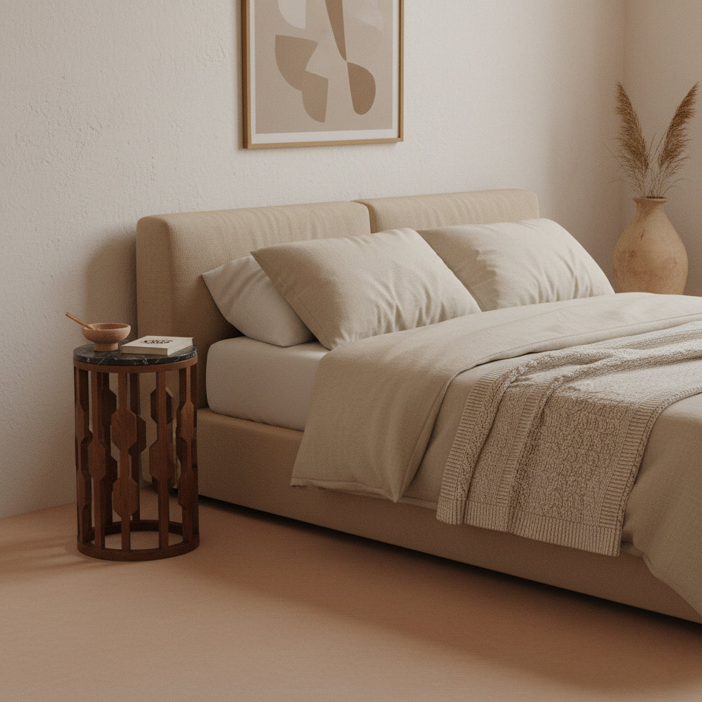 Lampung bijzettafel marmer zwart – 40x40x50 cm Raw Materials