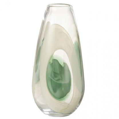 Vaas Livy Glas Groen/Wit/Transparant Large Ø17,5xH37cm J-Line