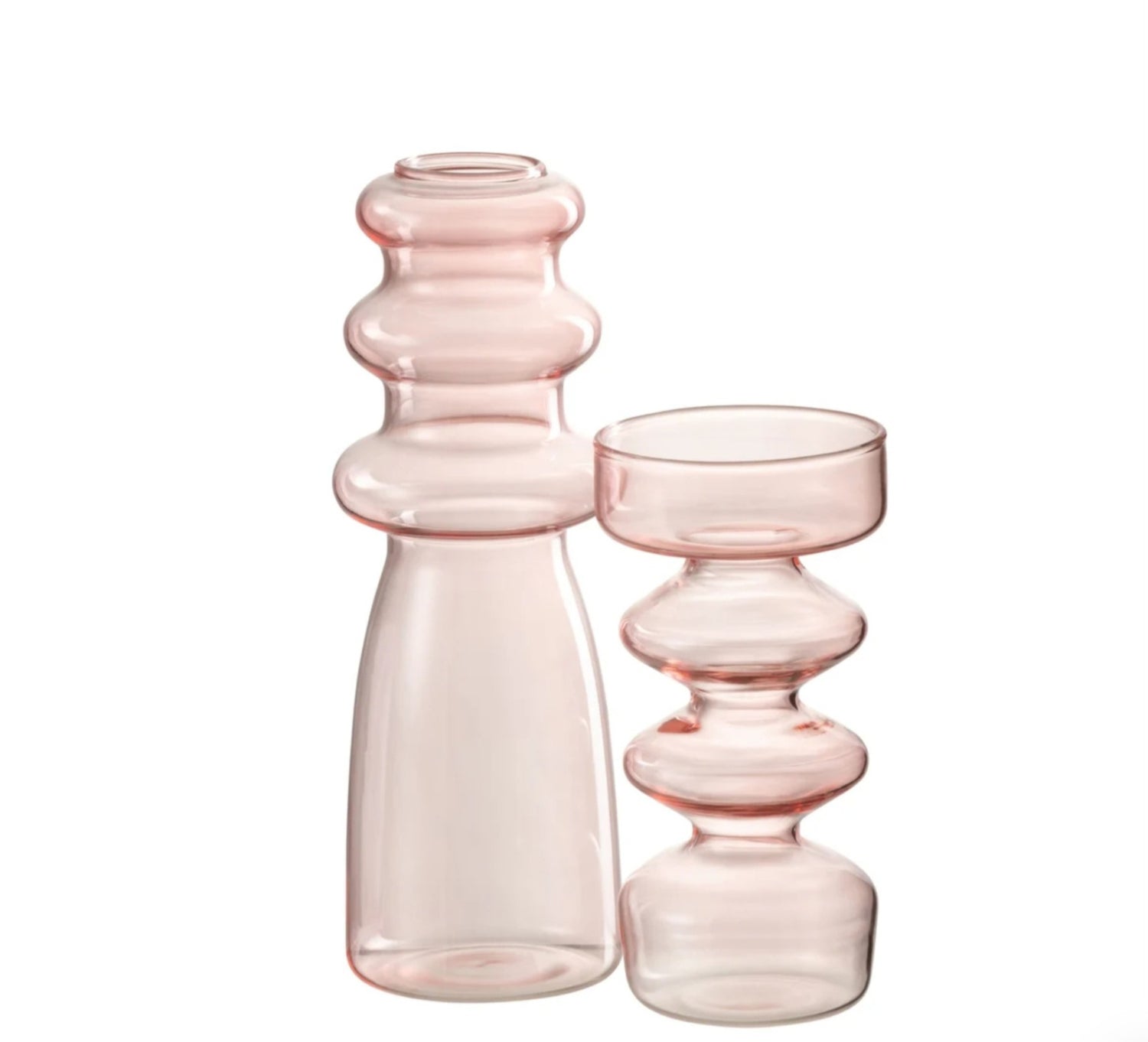 Vaas Luna Glas Roze Small Ø7,5xH14cm J-Line