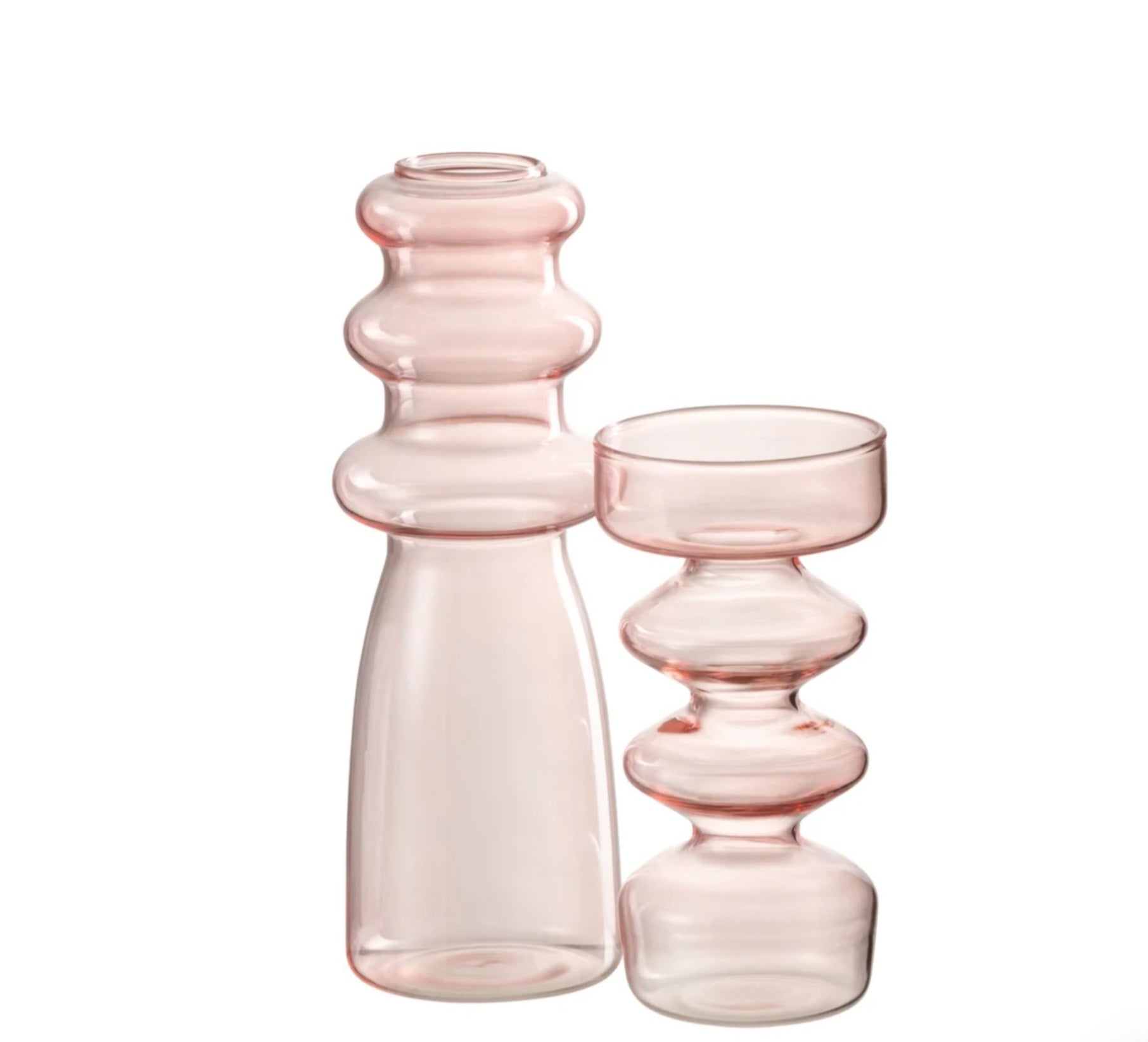 Vaas Luna Glas Roze Small Ø7,5xH14cm J-Line