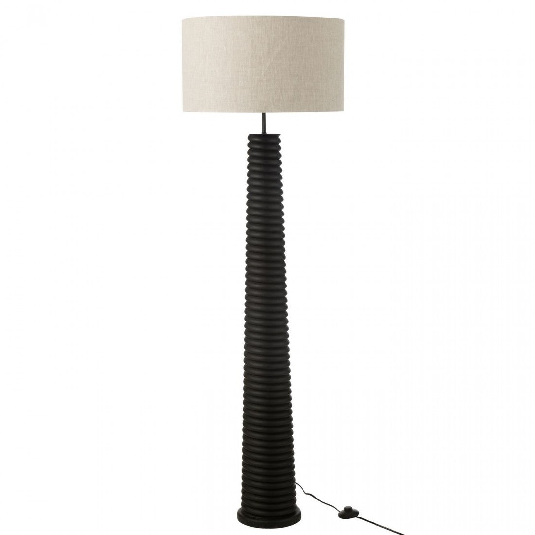 Vloerlamp Schroefdraad Ailanthus Hout Zwart/Grijs H160cm J-Line