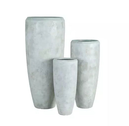 Dashima Cream GRC Pot High Round Set Of 3 PTMD