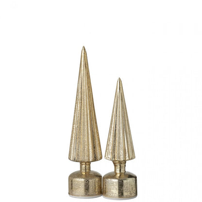 Kerstboom Led Draaiend Glas Goudkleurig Set van 2 J-Line