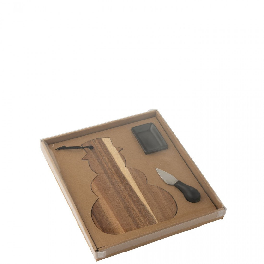 Broodplank Kerstboom en Sneeuwpop + Mes J-LIne