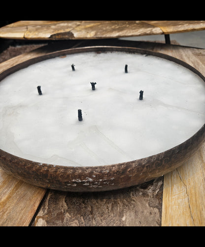 Bunty Copper Alu Hammered Candle Round M PTMD