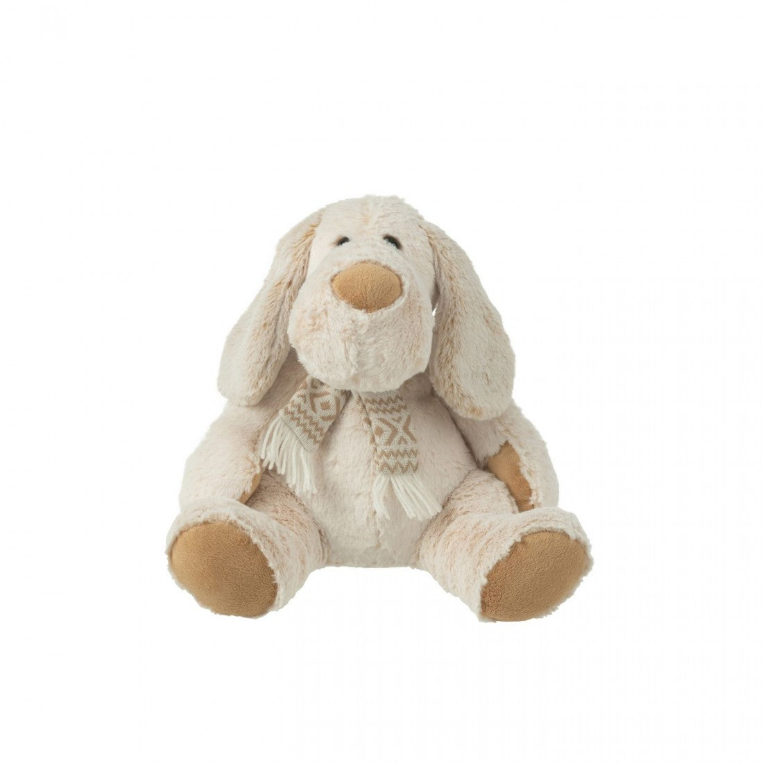 Hond+Sjaal Zittend Pluche Polyester Beige/Bruin Large J-Line