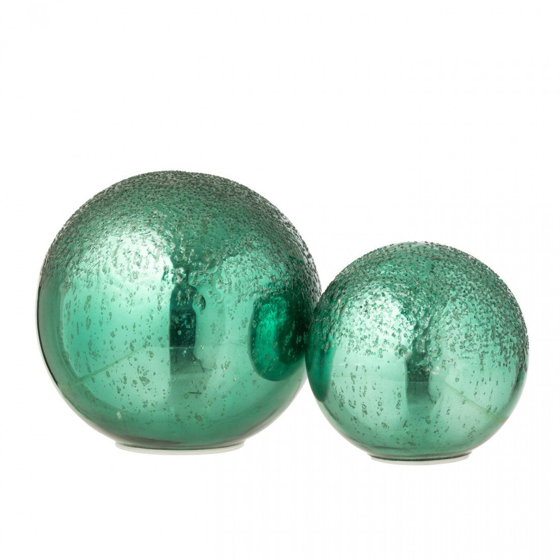 Bal Led Gekraakt Glas Groen Set van 2 J-Line