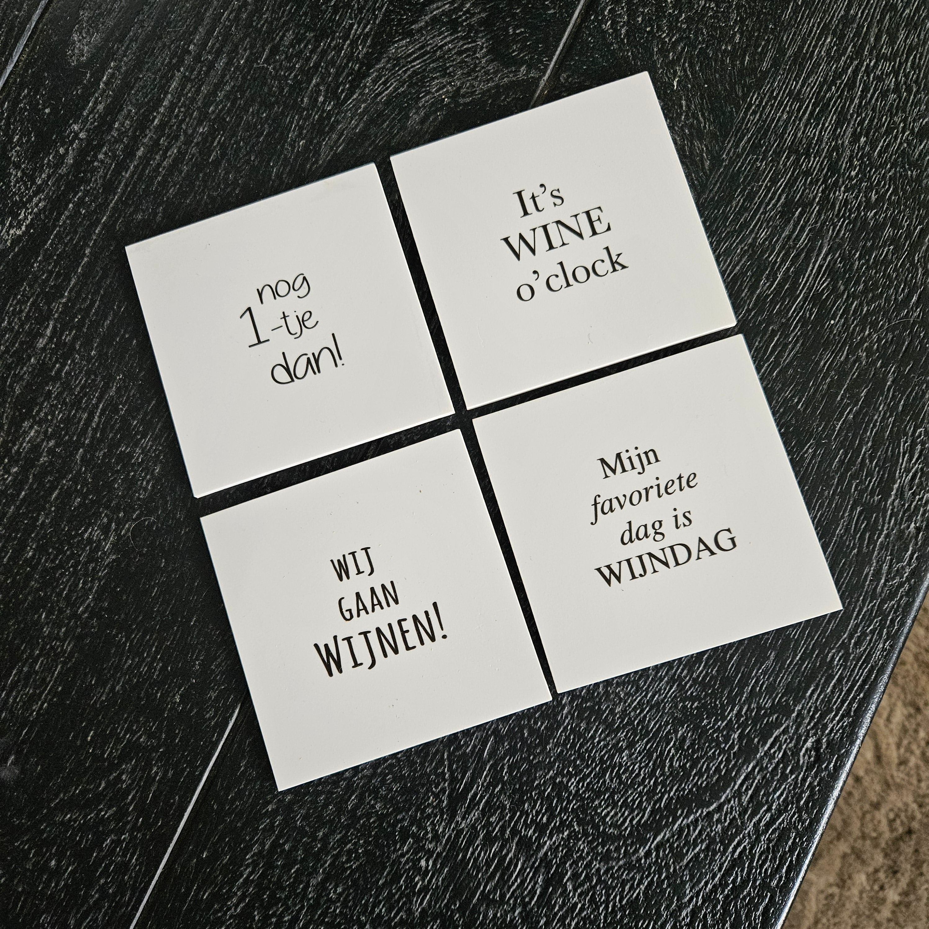 Onderzetters Vierkant Wijn Set van 4