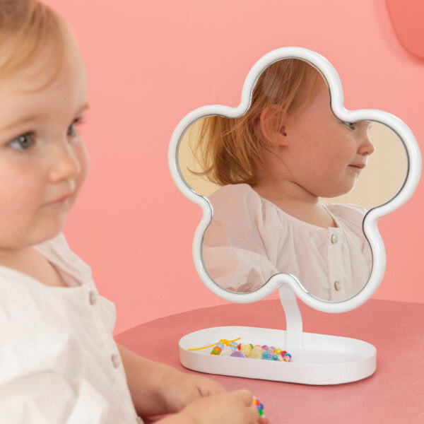 Tafelspiegel Bloem Ijzer Wit J-Line