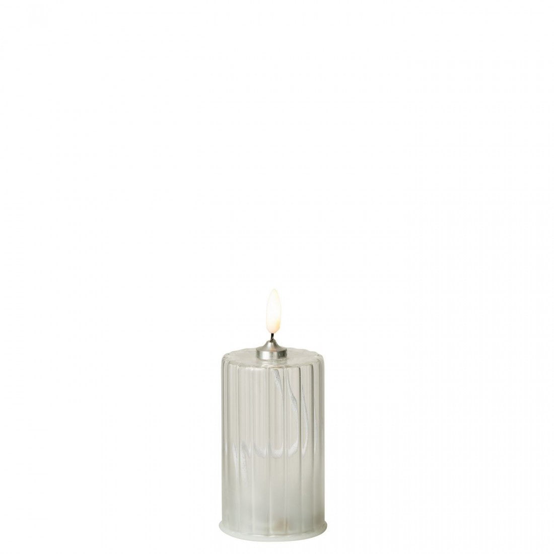 Led Kaars Strepen Glas Transparant Set van 3 J-Line