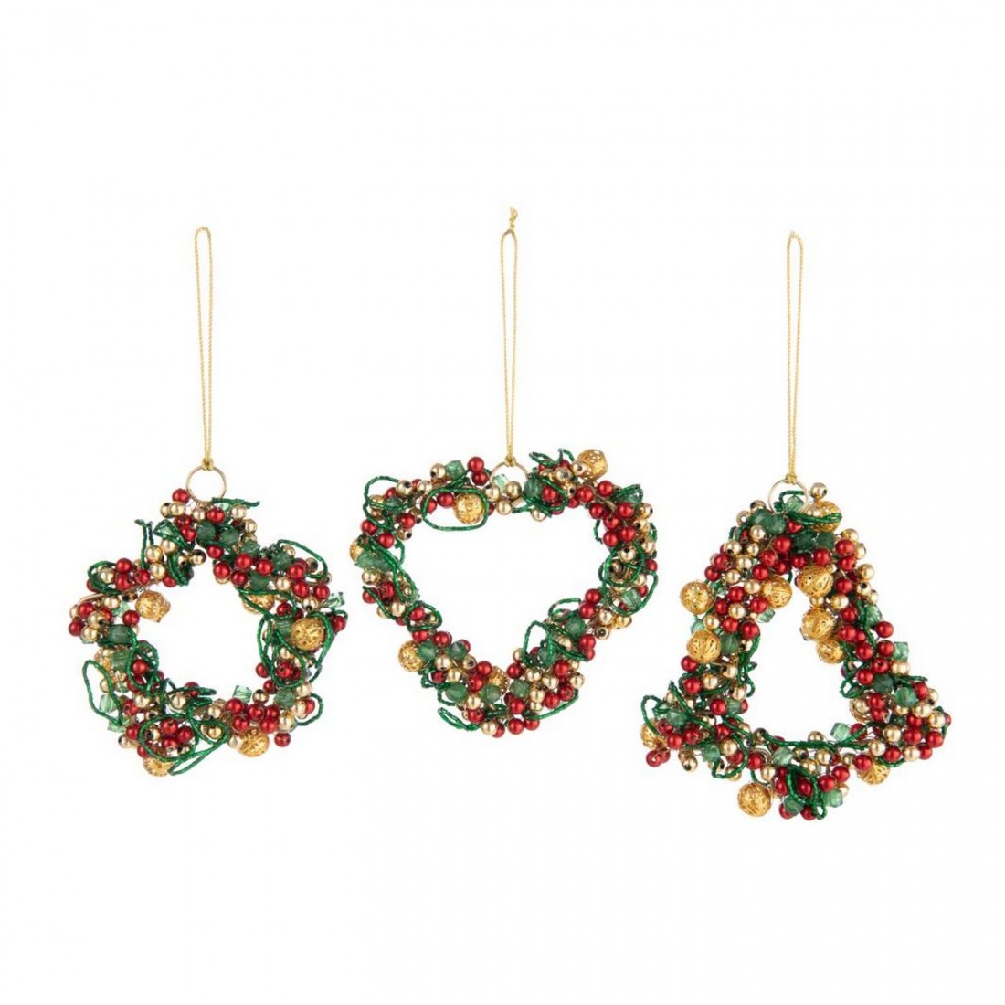 Hanger Ster/Hart/Boom Bellen Acryl Meerkleurig Set van 3 J-Line