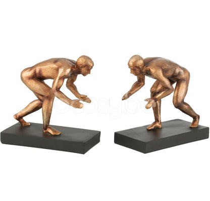 Boekensteun Sporters Poly Brons Set van 2 J-Line