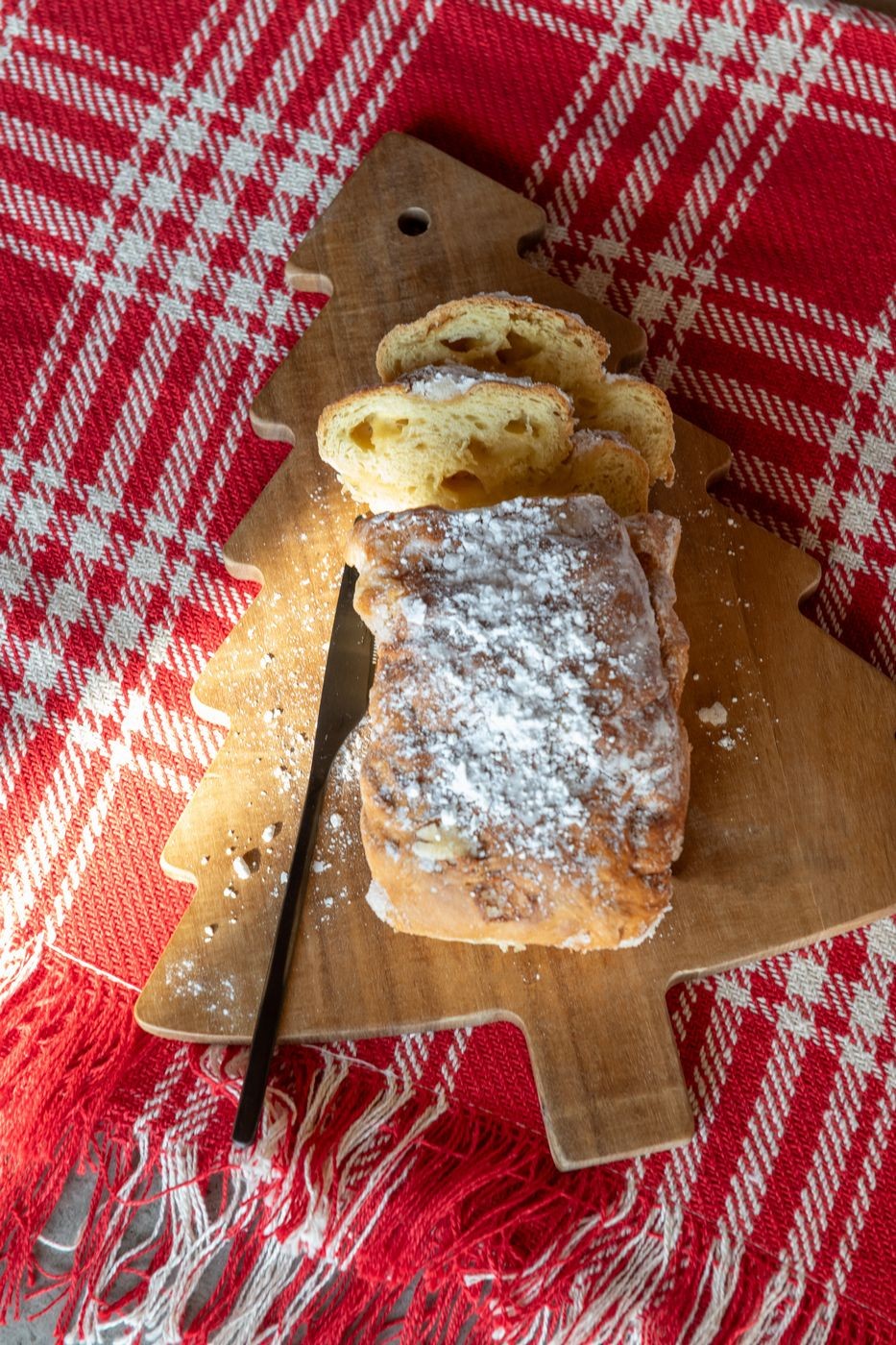 Broodplank Kerstboom en Sneeuwpop + Mes J-LIne