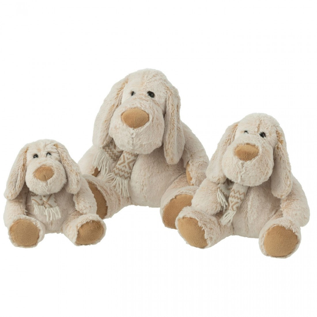 Hond+Sjaal Zittend Pluche Polyester Beige/Bruin Large J-Line
