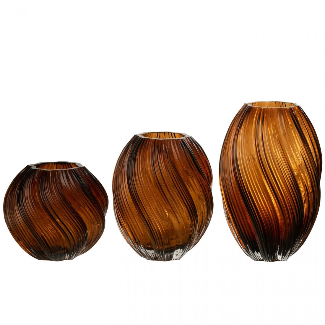 Vaas Carol Glas Bruin Medium  Ø18xH21cm J-Line