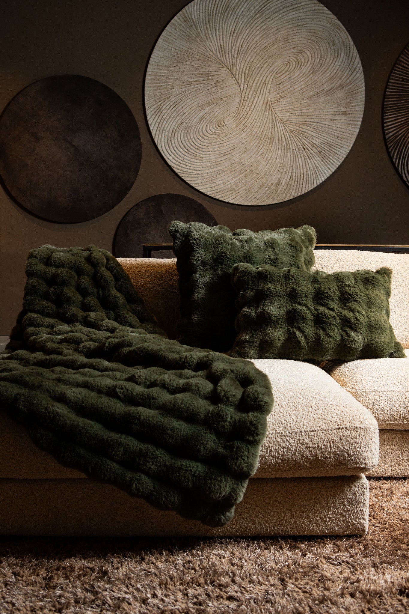 Plaid Dunae Mos Groen Nep Bont Large 220x240cm PTMD