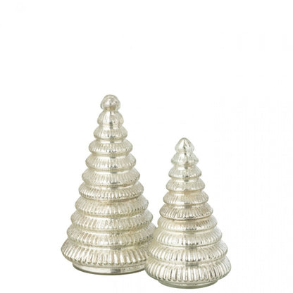 Geurkaars Boom Geribbeld Glas Zilverkleurig Small J-Line