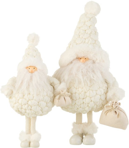 Kerstman Cadeau Tas Textiel Wit Large J-Line