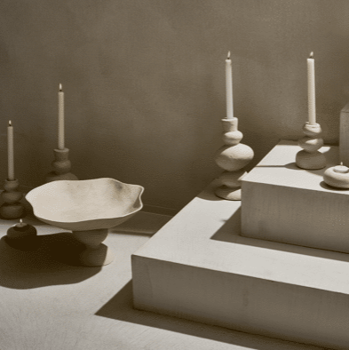 APILAR - Schaal - papier mâché - DIA 40 x H 20 cm - Gebroken wit Pomax