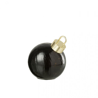 Kerstbal Led Glas Zwart Set van 3 J-Line