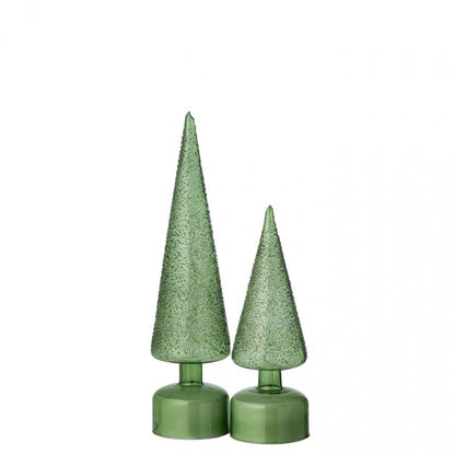 Kerstboom Led Draaiend Glas Groen Set van 2 J-Line