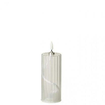 Led Kaars Strepen Glas Transparant Set van 3 J-Line