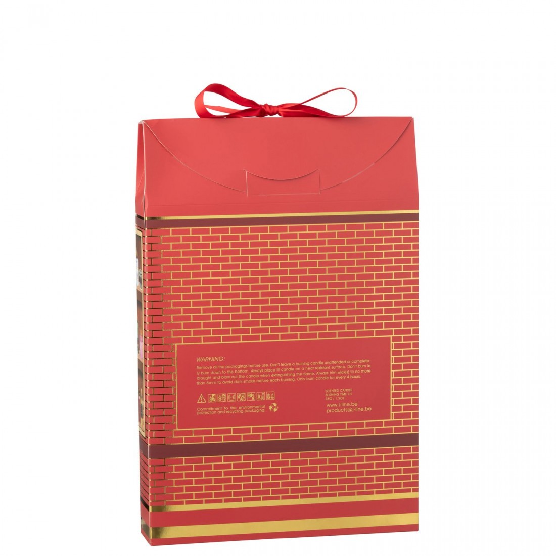 Geurkaars 12 Candles Surprise Window Was Koraalrood/Meerkleurig J-Line