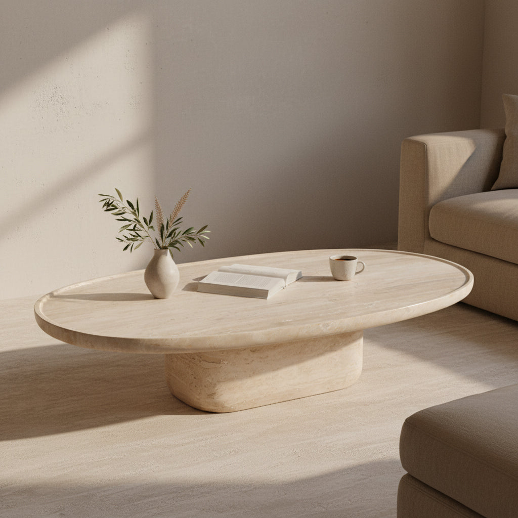 Travertin Salontafel Ovaal Raw Materials