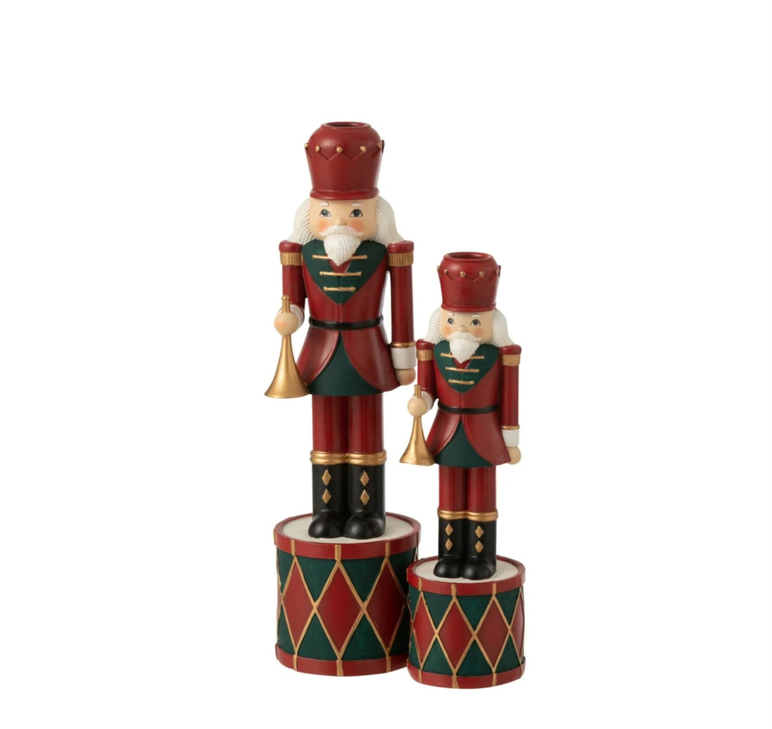 Kaarshouder Notenkraker Resine Rood/Groen Large J-Line