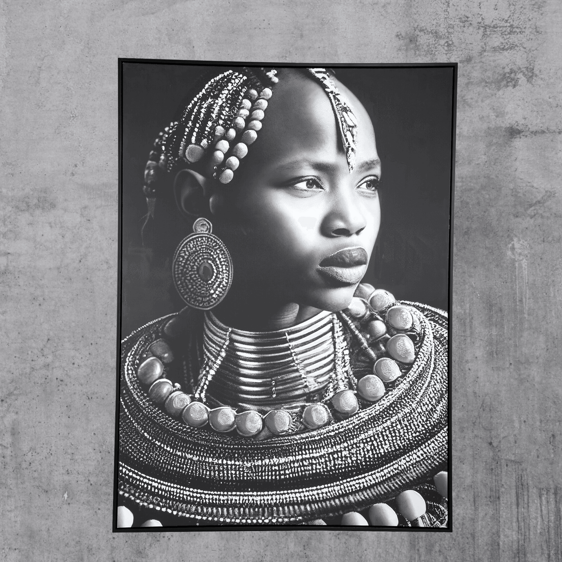 Romaan Black Polyester Painting Woman Large PTMD - Schilderij - PTMD - livinglovely.nl