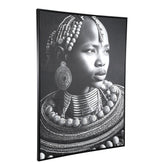 Romaan Black Polyester Painting Woman Large PTMD - Schilderij - PTMD - livinglovely.nl