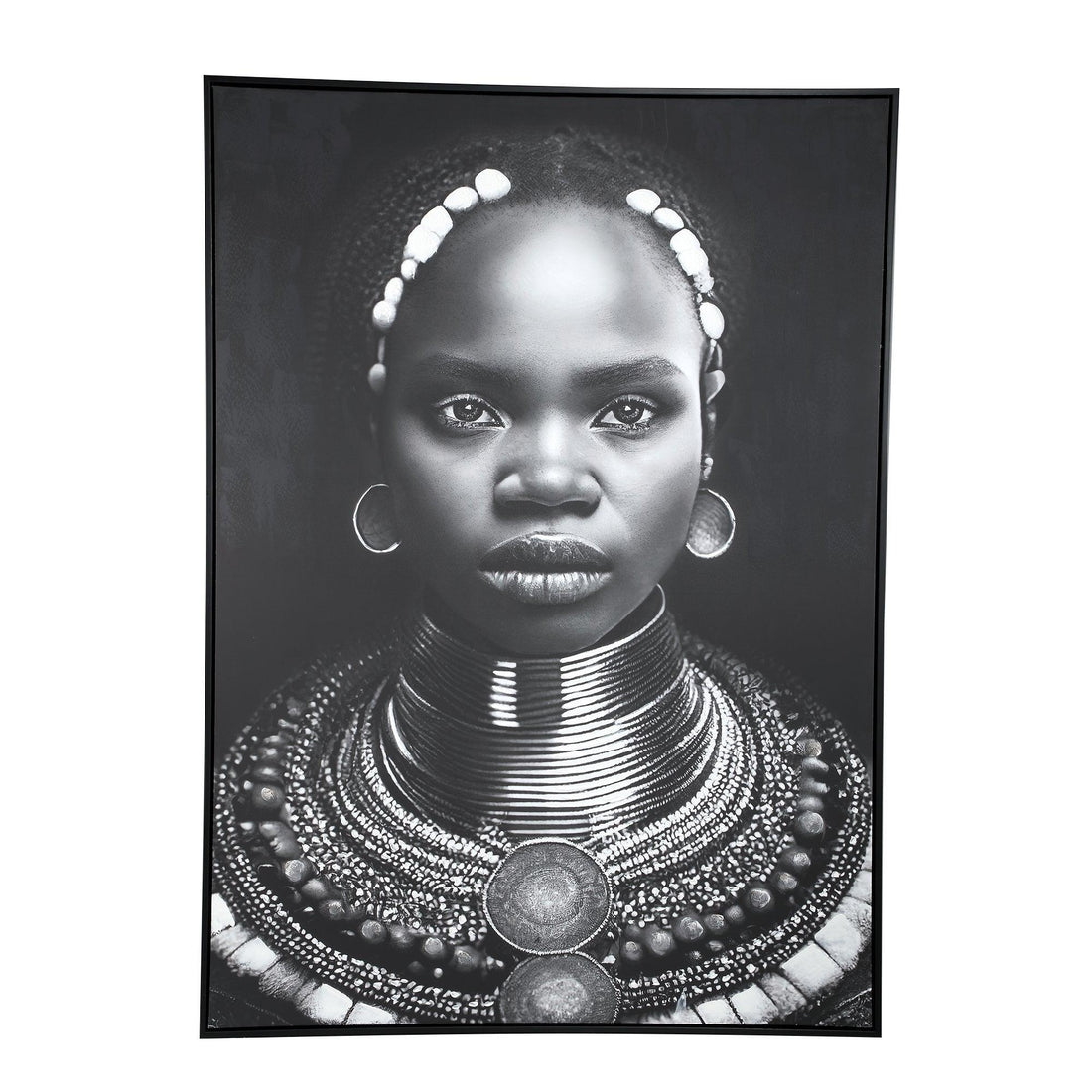 Romaan Black Polyester Painting Woman Large PTMD - Schilderij - PTMD - livinglovely.nl