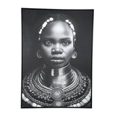 Romaan Black Polyester Painting Woman Large PTMD - Schilderij - PTMD - livinglovely.nl
