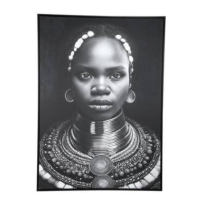 Romaan Black Polyester Painting Woman Large PTMD - Schilderij - PTMD - livinglovely.nl