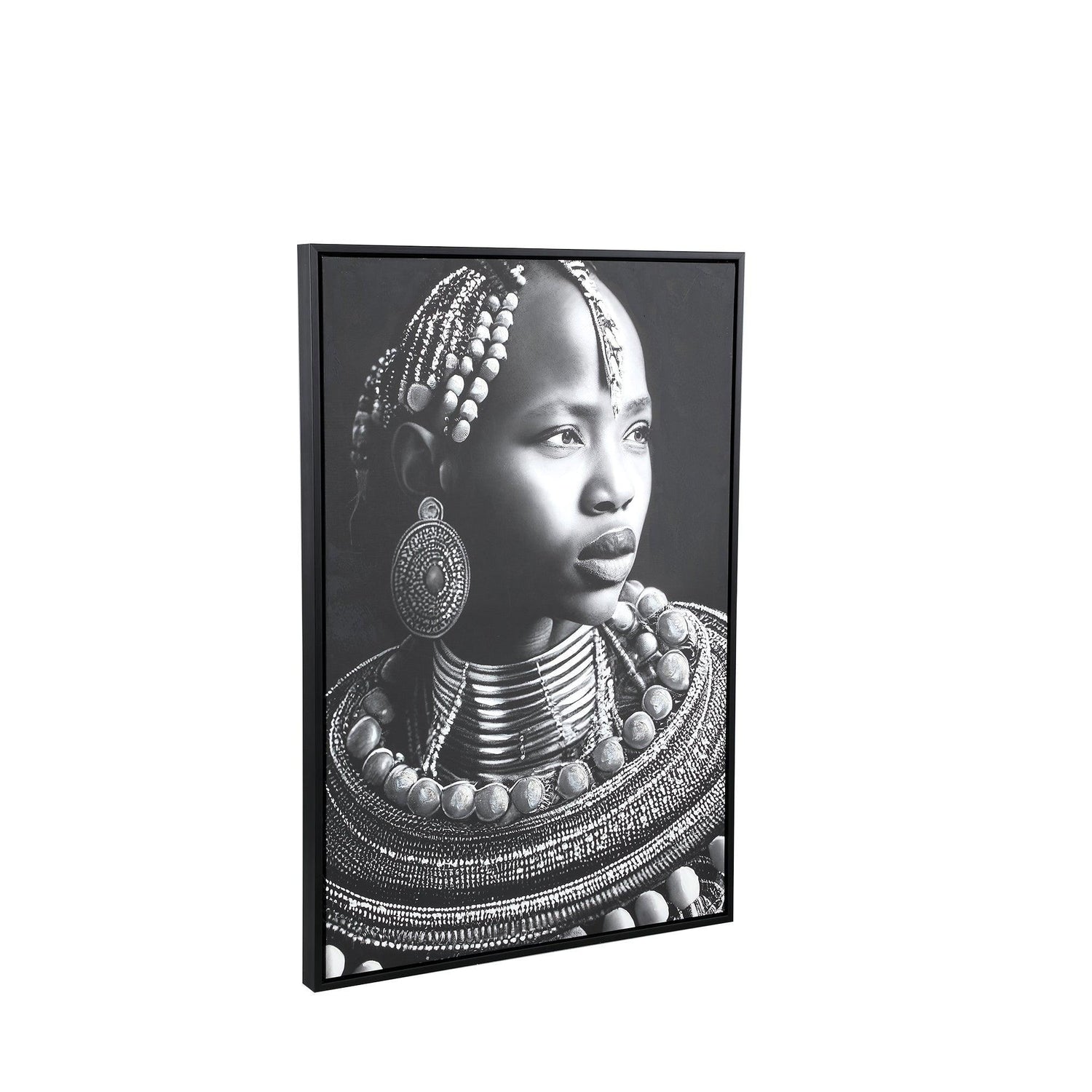 Romaan Black Polyester Painting Woman Small PTMD - Schilderij - PTMD - livinglovely.nl