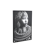 Romaan Black Polyester Painting Woman Small PTMD - Schilderij - PTMD - livinglovely.nl