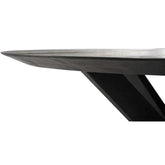 Ronde eettafel Black Shape zwart teak met ijzeren onderstel