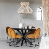 Zwarte ronde eettafel 150cm Timeless Black collectie DTP Home