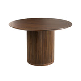 Ronde Eetkamertafel Vincent Mangohout Bruin Large van J-Line, bruine eettafel met cilindervoet op witte achtergrond