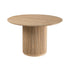 Ronde Eetkamertafel Vincent Mangohout Naturel Large van J-Line, lichte houten eettafel met cilindervoet op wit
