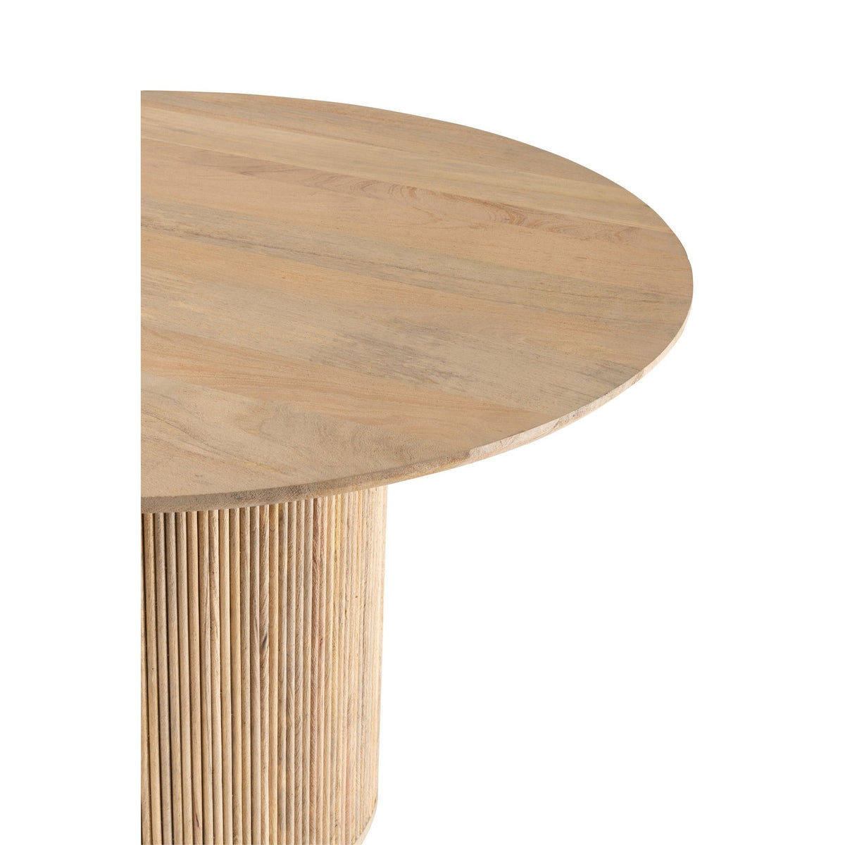 Ronde eettafel Vincent van J-Line, detail van het naturel mangohouten blad met houtnerf