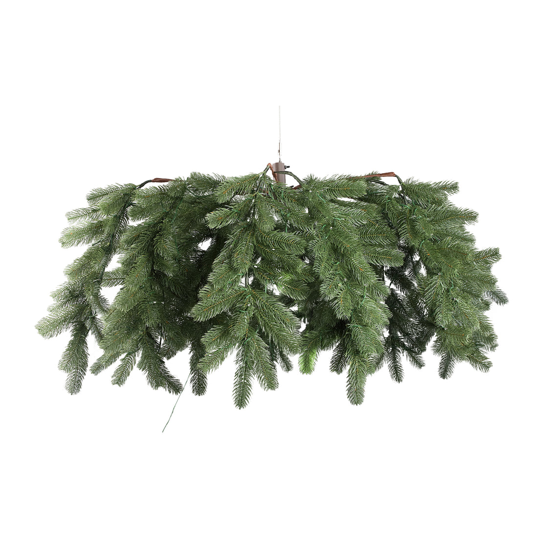 Rosamond kersthanger van PTMD in groen met verlichting, brede krans van 100x100x50 cm