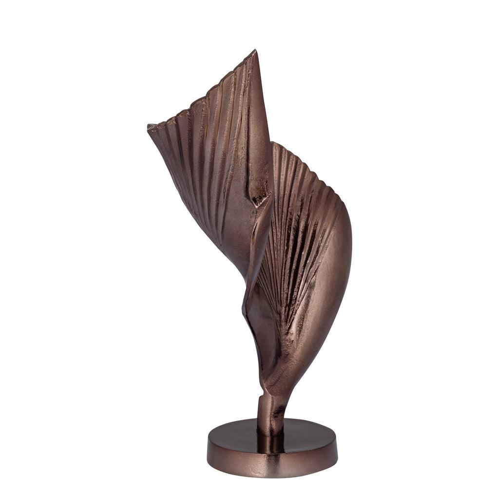 Roweyda Bronze alu statue shell shaped Large PTMD - - PTMD - livinglovely.nl