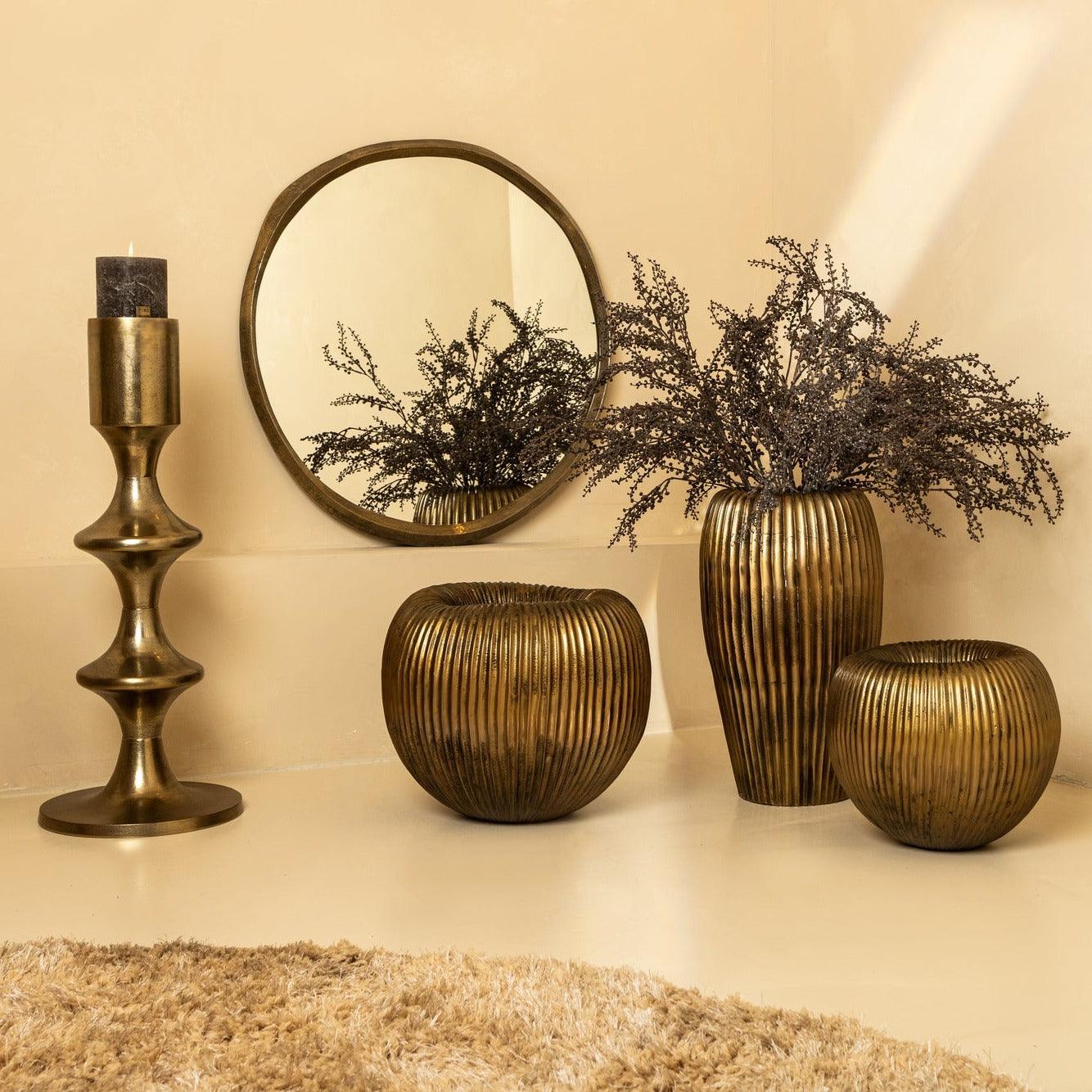 Russen Goud Lage Bloempot Large PTMD - Pot - PTMD - livinglovely.nl