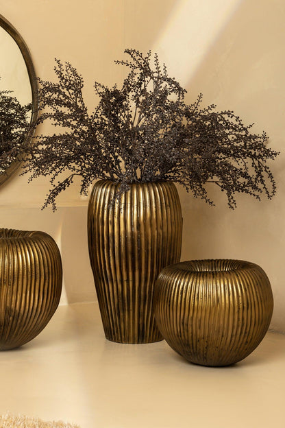 Russen Goud Lage Bloempot Large PTMD - Pot - PTMD - livinglovely.nl