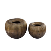 Russen Goud Lage Bloempot Large PTMD - Pot - PTMD - livinglovely.nl