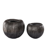 Russen Zilver Lage Bloempot Large PTMD - Pot - PTMD - livinglovely.nl
