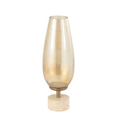 Sajeth Brass luster glass stormlight on base L PTMD - Kandelaar - PTMD - livinglovely.nl