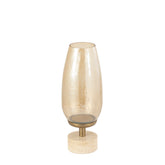 Sajeth Brass luster glass stormlight on base M PTMD - Kandelaar - PTMD - livinglovely.nl